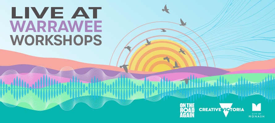 colourful poster for Live at Warrawee Workshops